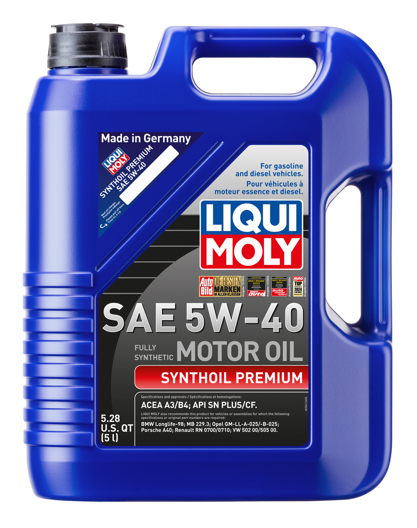 LIQUI MOLY 5W-40 5L 2041 SYNTHETIC PREMIUM VW502/505