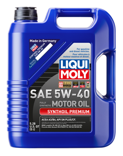 LIQUI MOLY 5W-40 5L 2041 SYNTHETIC PREMIUM VW502/505