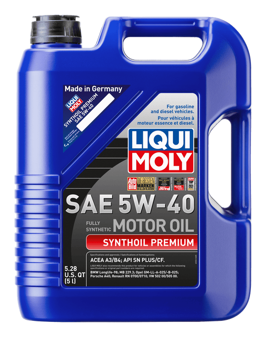 LIQUI MOLY 5W-40 5L 2041 SYNTHETIC PREMIUM VW502/505 - AudiGear.com - Lubricants