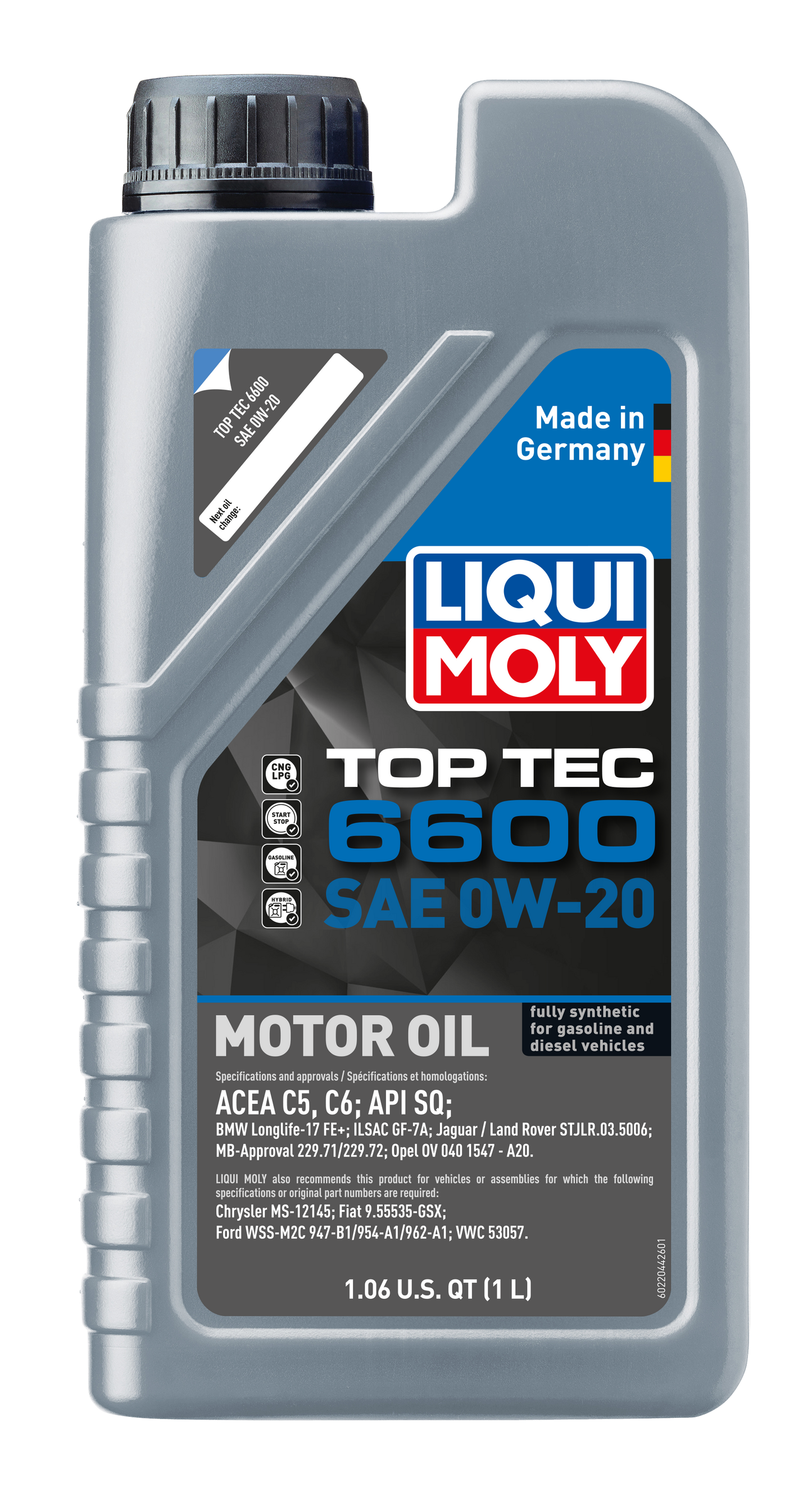 LIQUI MOLY 0W-20 1L 22044 TOP TEC 6600