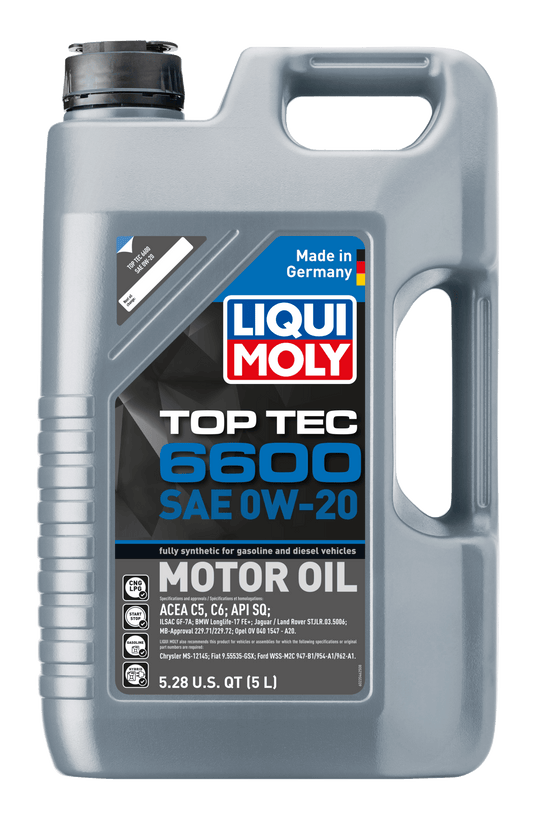 LIQUI MOLY 0W-20 5L 22046 TOP TEC 6600 - AudiGear.com - Lubricants