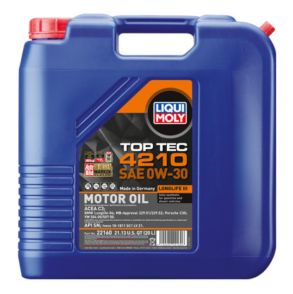 LIQUI MOLY 0W-30 20L 22160 TOP TEC 4210 VW504/507
