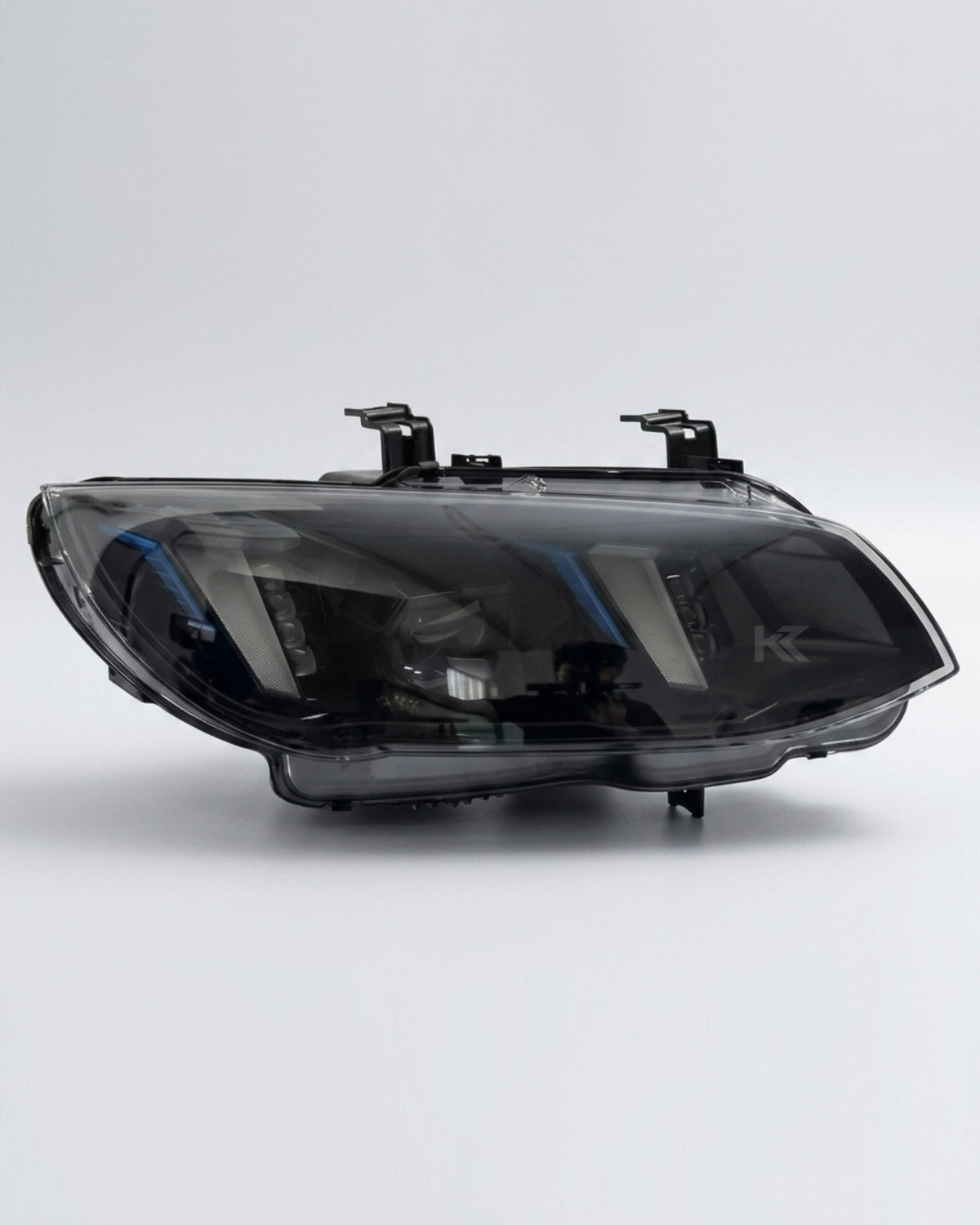 K2 Industries BMW M3 E92/E93 Snake Eye LCI LED headlight assembly with dual-color DRL for 2010-2013 3 Series models.
