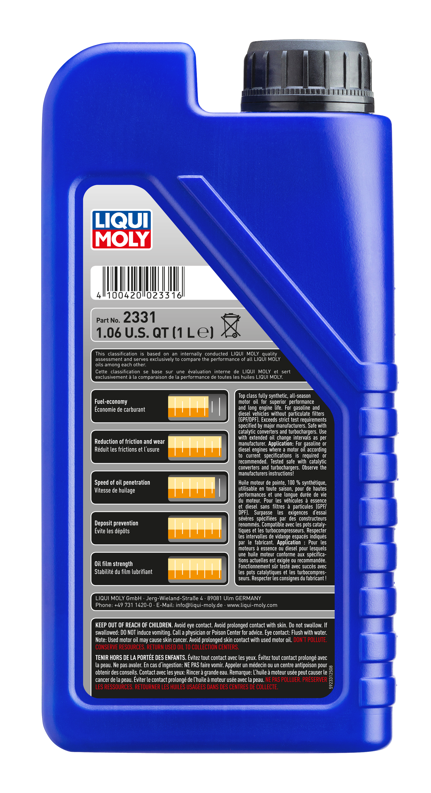 LIQUI MOLY 5W-40 1L 2331 Leicht­lauf High Tech VW 502 00/505 00