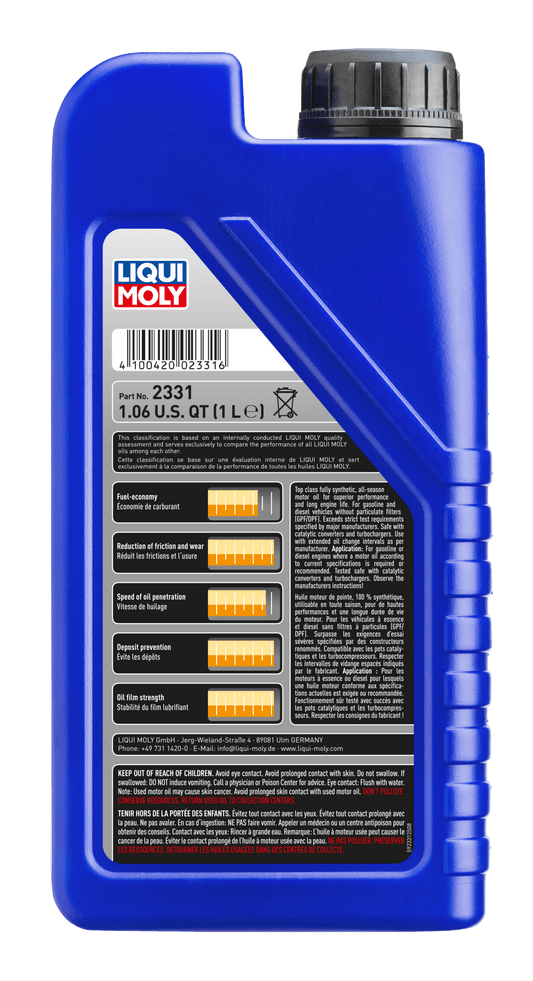 LIQUI MOLY 5W-40 1L 2331 Leicht­lauf High Tech VW 502 00/505 00 - AudiGear.com - Lubricants