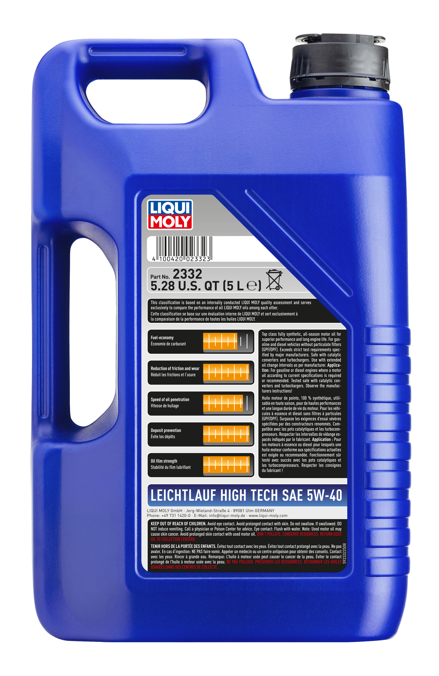 LIQUI MOLY 5W-40 5L 2332 Leicht­lauf High Tech VW 502 00/505 00