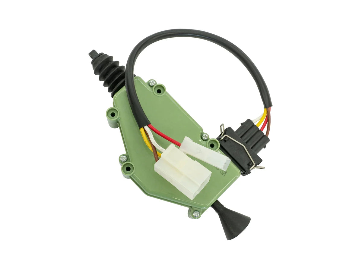 GoWesty Power Lock Actuator for Vanagon, showing the black automotive lock component with wiring attached.