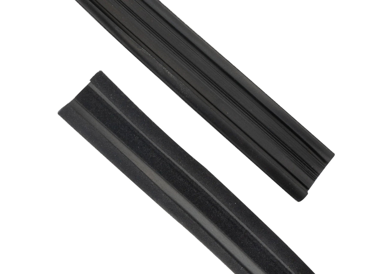 GoWesty sliding window felt channel showing textured black felt lining for a secure and smooth window slide.