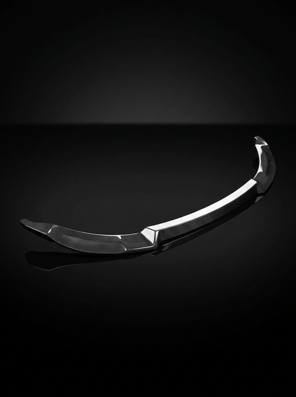 BMW 3 Series F80 M3 F82 M4 CS style carbon fiber front lip by K2 Industries, showcasing sleek, lightweight aerodynamic design.