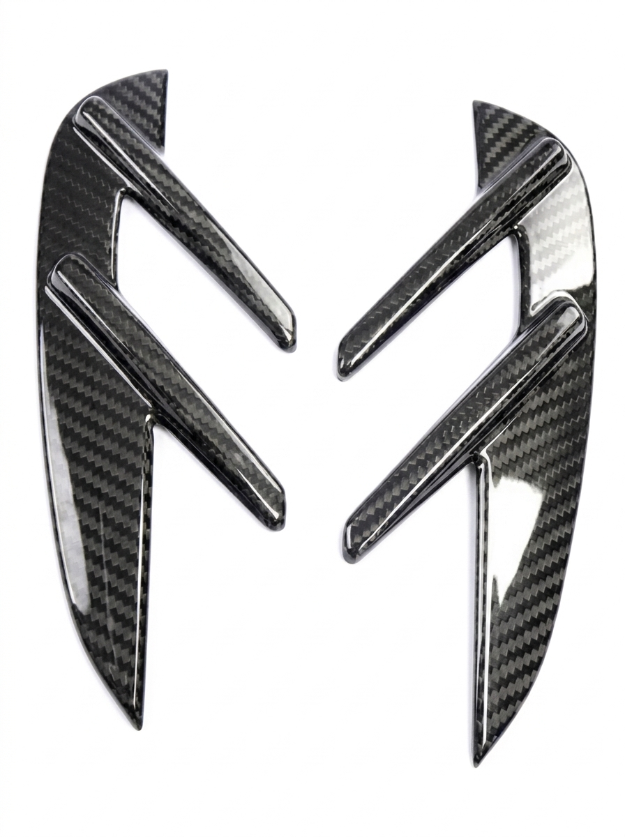 BMW 3/4 Series G80/G81/G82/G83 carbon fiber fender vents by K2 Industries, showing sleek, aerodynamic vent design on car fenders.