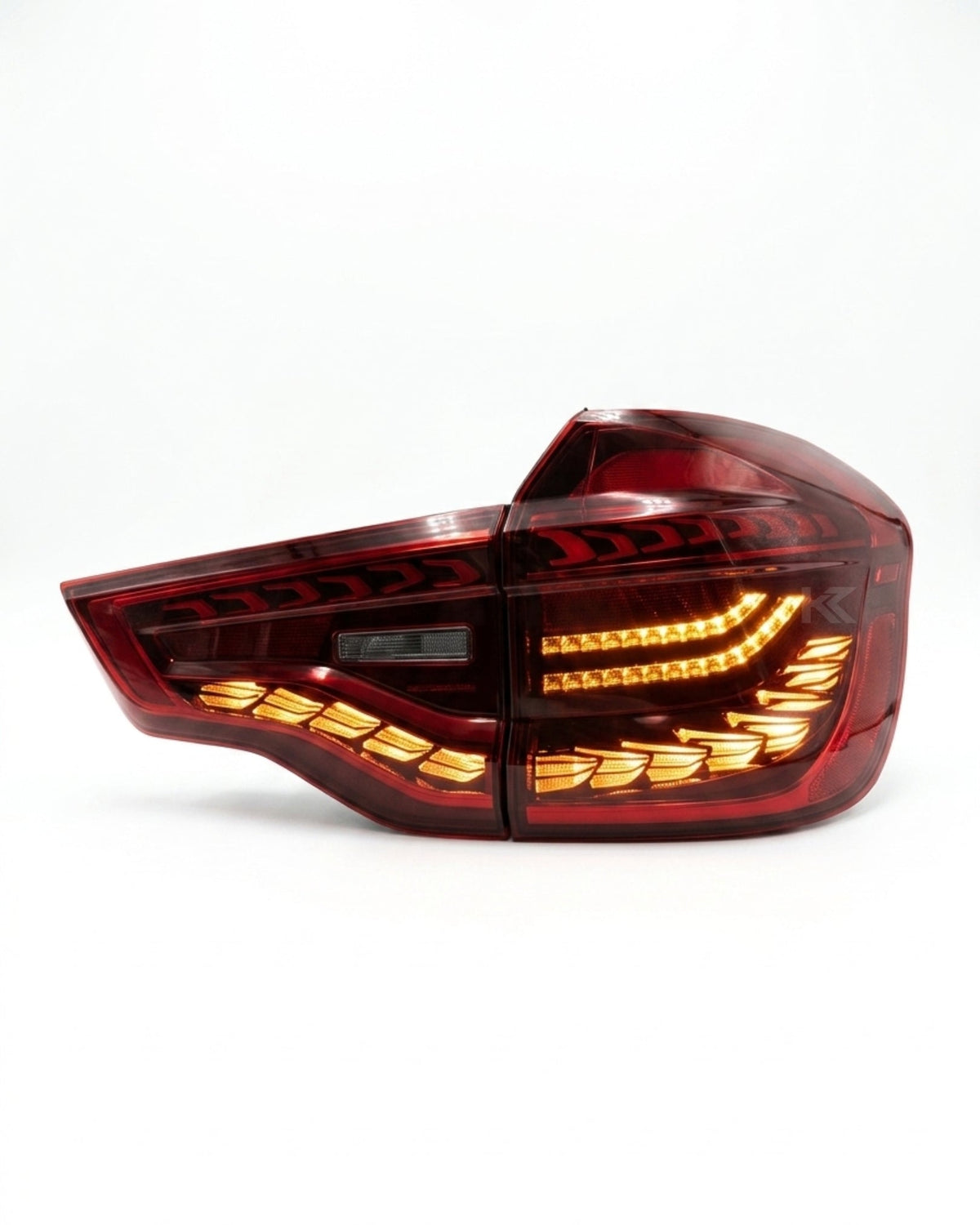 BMW X3 G01 and iX3 G08 LED GTS Dragon Scale style tail lights in red or black, featuring intricate design details.