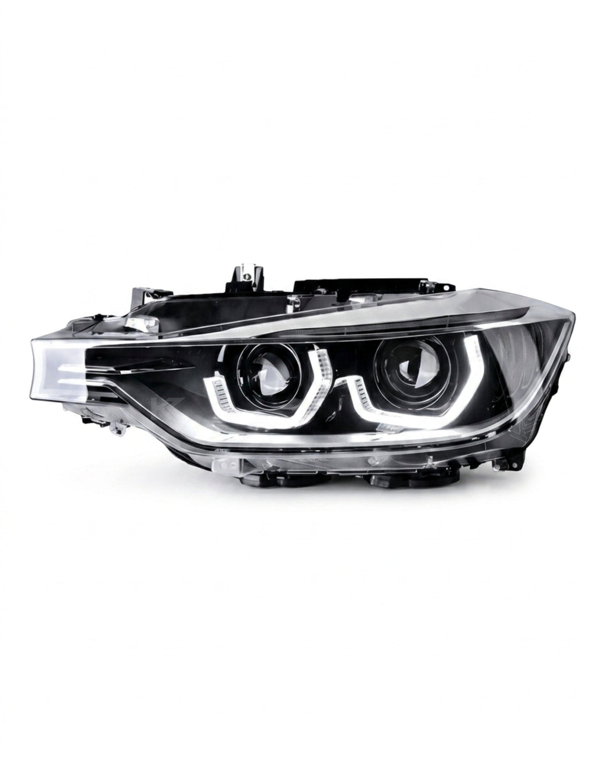 BMW 3-Series F30 F35 modern style LED headlights by K2 Industries, featuring sleek design and bright illumination for 2013-2015 models.