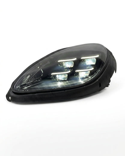 K2 Industries Porsche Macan 95B LED headlight assembly with daytime running lights, 2014-2020, upgrade to 95B.3 style, replaces 96463190703.