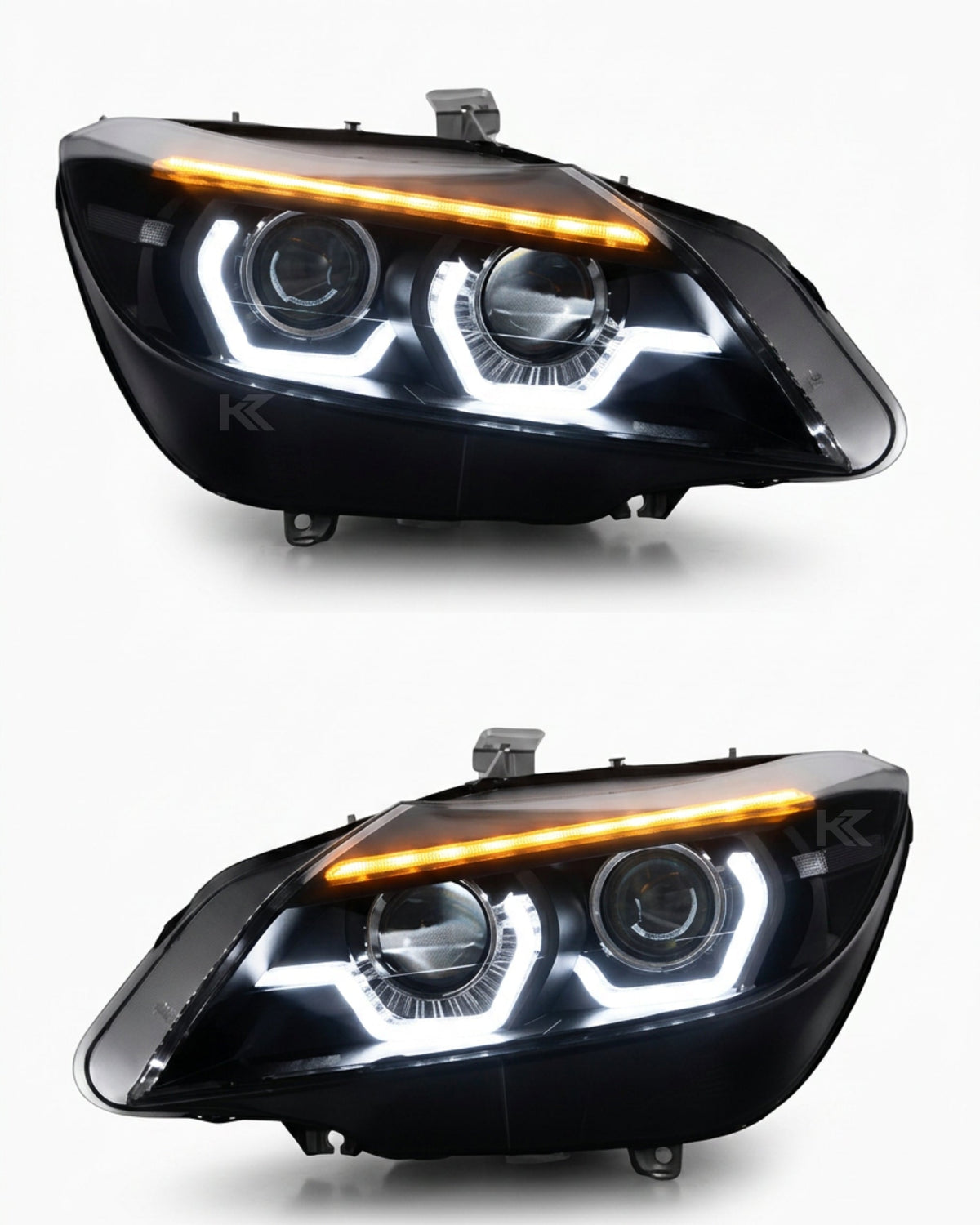 BMW Z4 E89 headlights with LED laser lens from K2 Industries, featuring modern design and bright illumination, for 2009-2016 models.