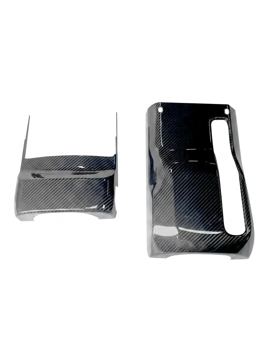 BMW 3 Series G80 G81 M3 and 4 Series G82 G83 M4 carbon fiber steering column cover by K2 Industries, showcasing sleek textured finish.