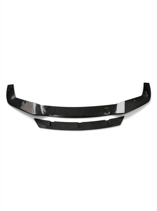 BMW 2 Series F87 M2 carbon fiber front lip by K2 Industries, showcasing sleek, aerodynamic design for 2016-2019 models.