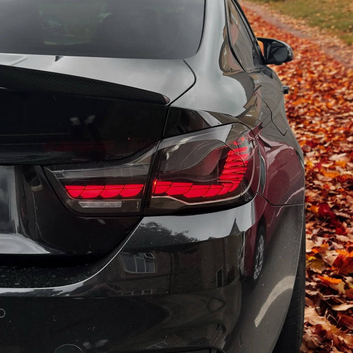 BMW M4 GTS OLED sequential tail light by Palenon Performance, featuring bright LED indicators and sleek car tail light design