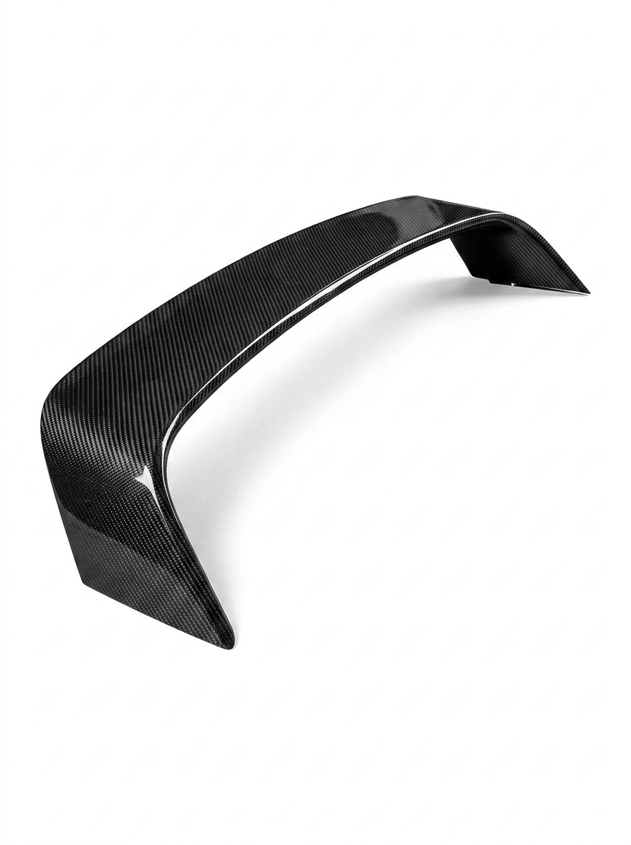 BMW 2 Series G87 M2 carbon fiber MP style wing by K2 Industries, showcasing sleek design and aerodynamic features on the vehicle.