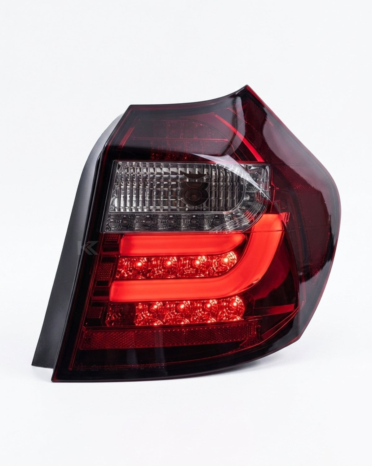 BMW 1 Series E87 E81 LED tail lights upgrade by K2 Industries, showing sleek, modern design for 2005-2011 models.