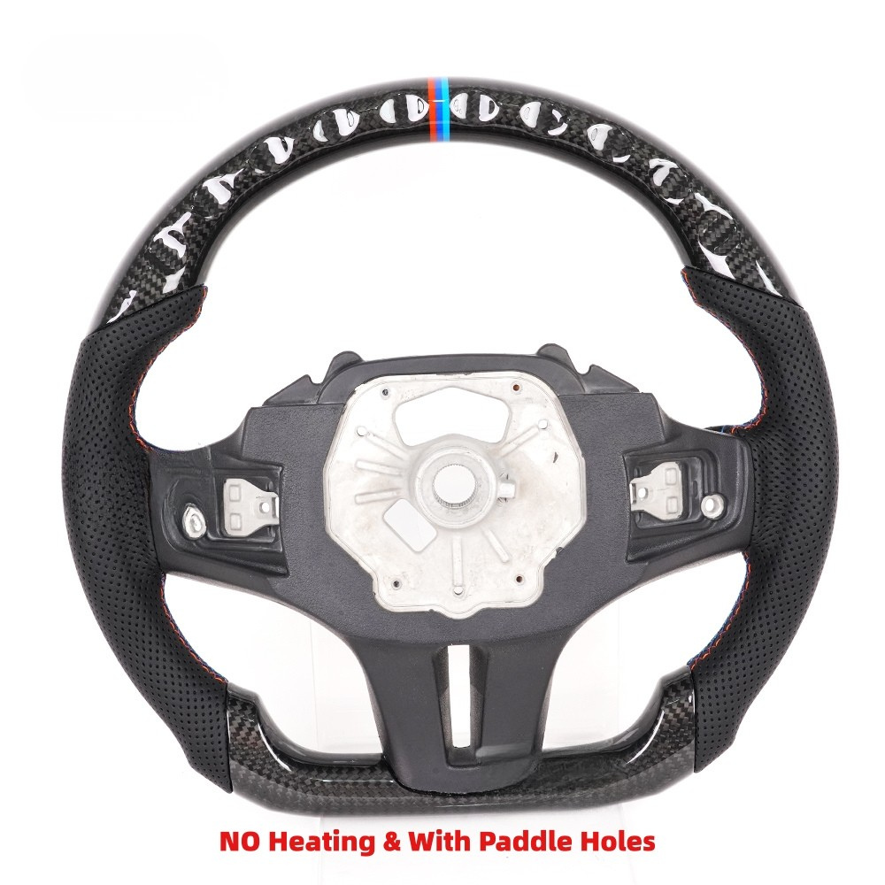 Vekto real carbon fiber BMW G20 G21 G22 G28 G29 M3 G80 steering wheel with textured carbon fiber surface and ergonomic grip.