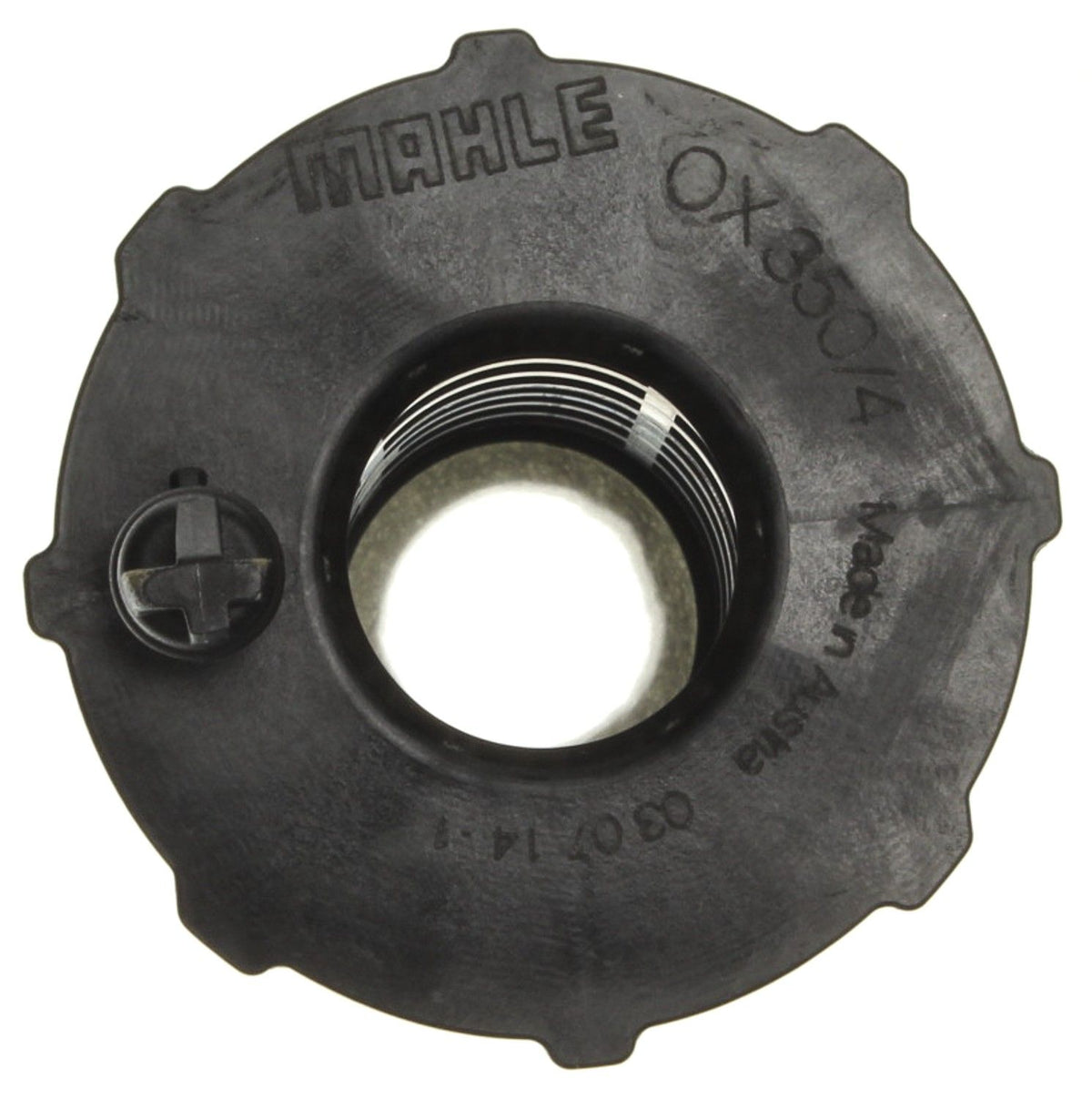 MAHLE engine oil filter OX350/4D for Audi, VW, Porsche vehicles, shown in the image with brand details