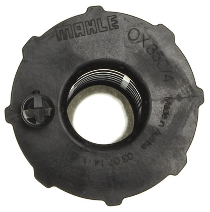 MAHLE engine oil filter OX350/4D for Audi, VW, Porsche vehicles, shown in the image with brand details