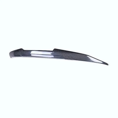 BMW 3 Series F30 F35 M3 F80 sedan carbon fiber trunk spoiler by K2 Industries, showing the sleek, aerodynamic design.