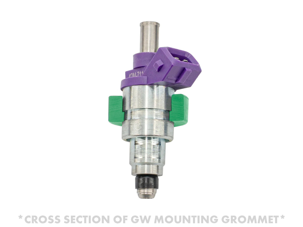 GoWesty fuel injector reseal kit with FKM seals, showing cross-section view of components for engine fuel system repair.