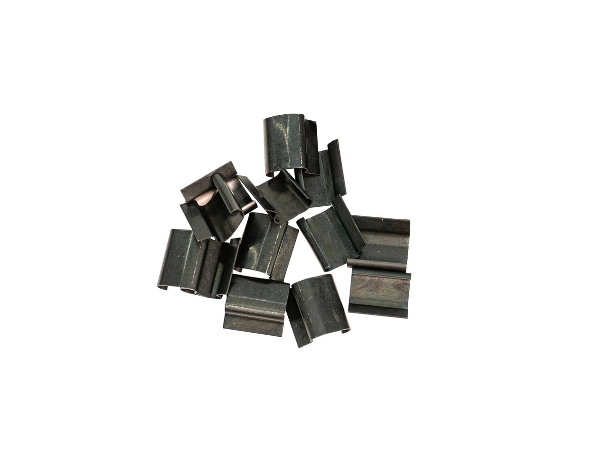 GoWesty Heater Box Clips for Vanagon, pack of 13, hardware fasteners shown in close-up image with metal clips and packaging.