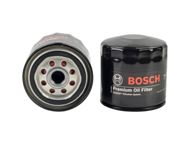 Bosch engine oil filter 3441 for Audi, VW, and Porsche vehicles, displayed with the product code 078115561J.