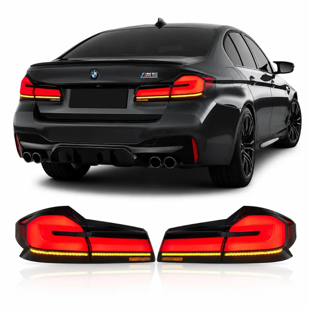 Vekto BMW 5 Series G30/G38 & M5 F90 LCI LED taillights assembly, sleek automotive tail lights for 2018-2023 models.