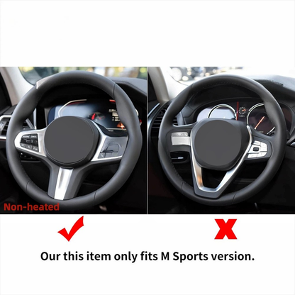 Vekto M Sport carbon fiber steering wheel for BMW G Series with sporty design and textured grip, front view.