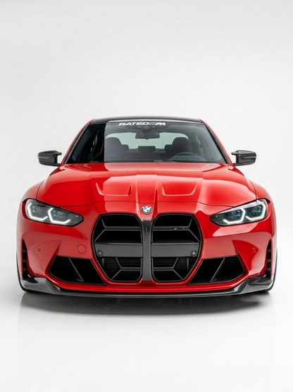 BMW 3 Series M3 G80 M4 G82 CSL style carbon fiber front grille by K2 Industries, showcasing the sleek, lightweight design and textured finish.