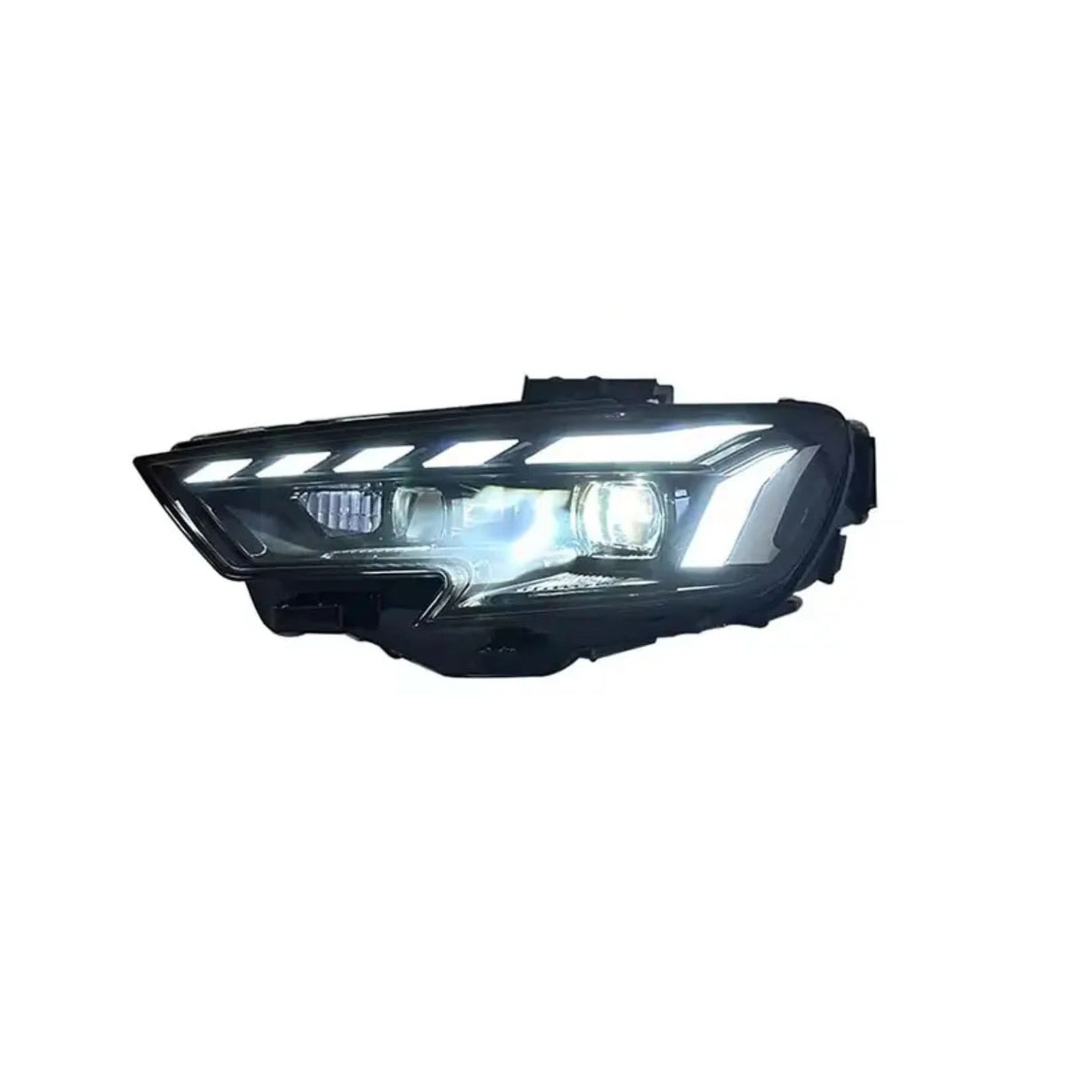 Audi A3 modern style LED headlights by K2 Industries, featuring sleek design and bright illumination for 2017-2019 models.