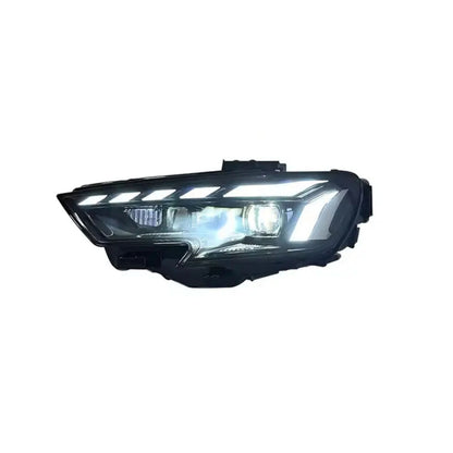 Audi A3 modern style LED headlights by K2 Industries, featuring sleek design and bright illumination for 2017-2019 models.