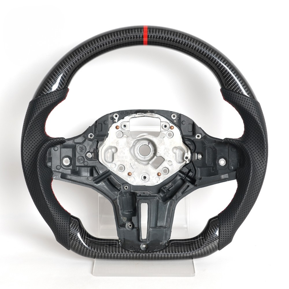 Vekto real carbon fiber M Sport steering wheel for BMW G30 G32 G38 G11 G12 G14 G15 G05 G07, non-heated, with sporty design