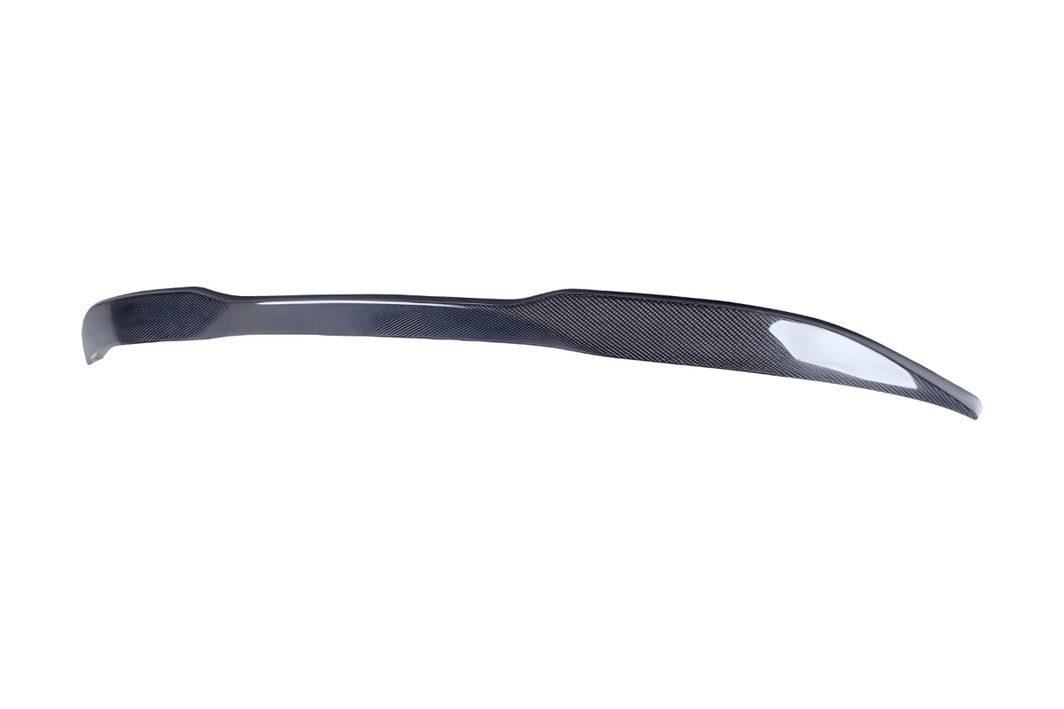 BMW 3 Series G20 G28 G80 M3 carbon fiber trunk spoiler by K2 Industries, showcasing sleek, aerodynamic design on a sedan.