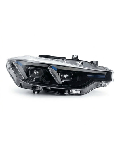 BMW 3 Series F30 F35 F80 LED headlights upgrade by K2 Industries, featuring sleek LAZER design and bright illumination.