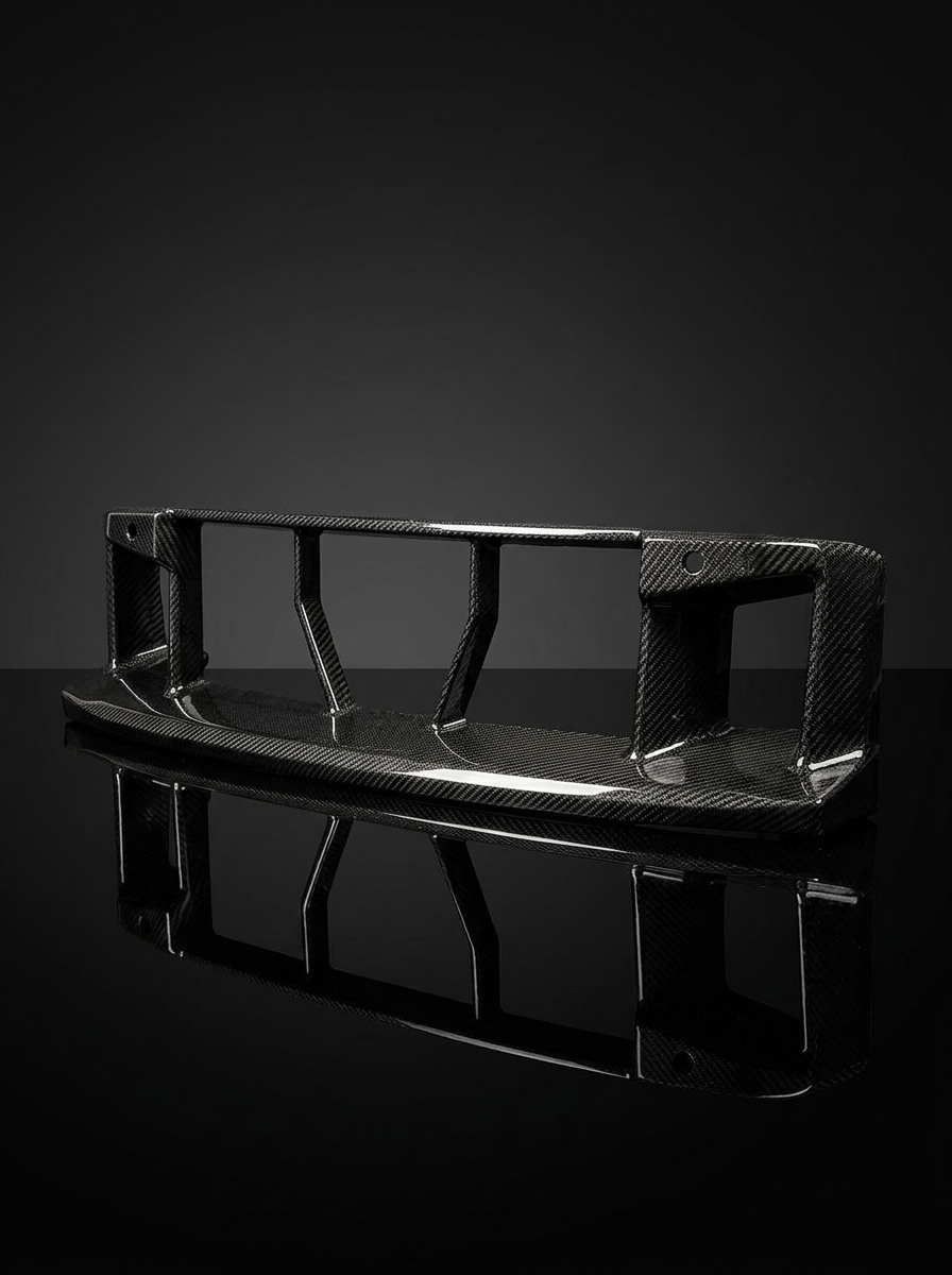 BMW 2 Series G87 M2 carbon fiber front grille kit by K2 Industries, featuring the center lower bumper grille, for 2023+ models.