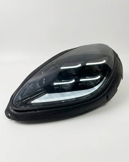K2 Industries LED headlight assembly for Porsche Macan 95B, 2014-2020 with daytime running lights, upgrade to 95B.3 style.