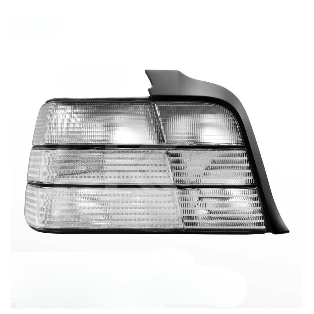 BMW 3 Series E36 tail lights with clear frosted lens, rear lighting assembly by K2 Industries, for 1992-1998 models
