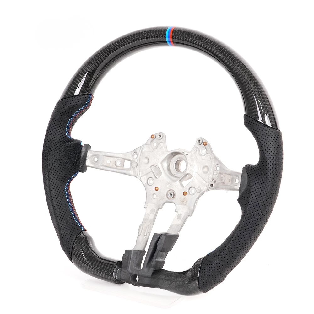 Vekto real carbon fiber M Sport steering wheel for BMW F-Series 1, 2, 3, 4, X1, X2, X3, X4, X5, and X6 models.