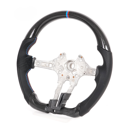Vekto real carbon fiber M Sport steering wheel for BMW F-Series 1, 2, 3, 4, X1, X2, X3, X4, X5, and X6 models.
