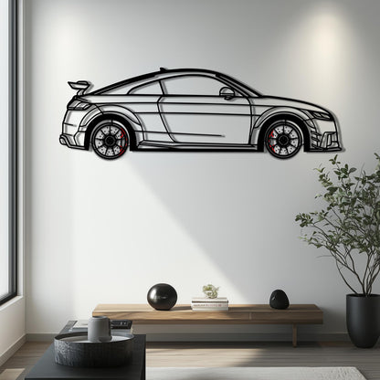 Audi TT Metal Car Wall Art with Rotating Wheels - Iconic Sports Coupe Silhouette Decor - Interactive Automotive Wall Art- KAFMEKA099