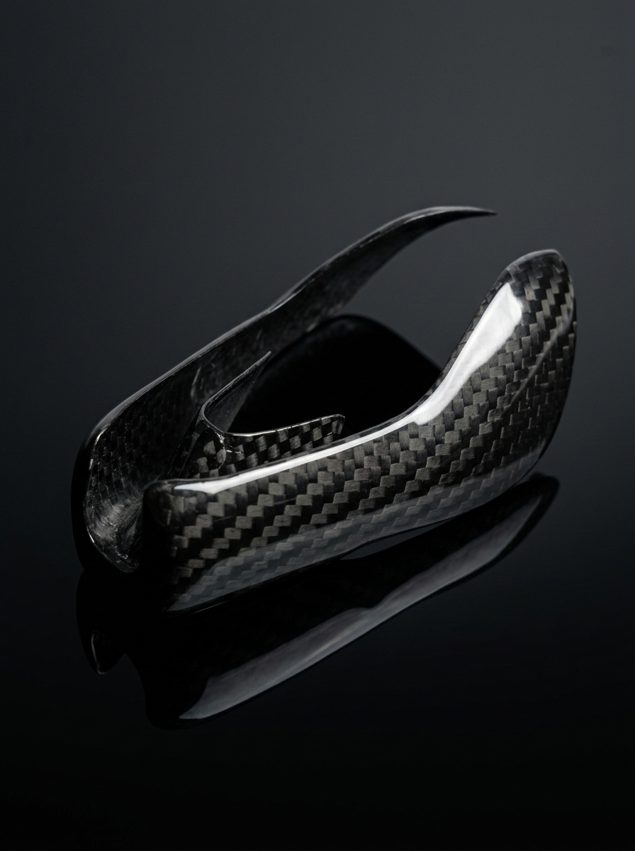 BMW 3/4 Series G80/G81/G82/G83/G87 carbon fiber gear shifter knob by K2 Industries, sleek and textured for sporty interior upgrade.