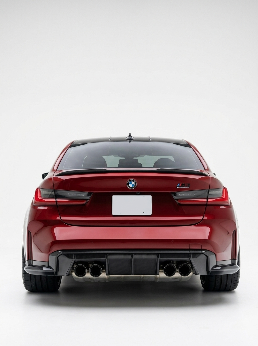 BMW 3 Series G80 M3 G82 G83 M4 Euro style carbon fiber rear diffuser by K2 Industries, designed for 2019-2024 models.