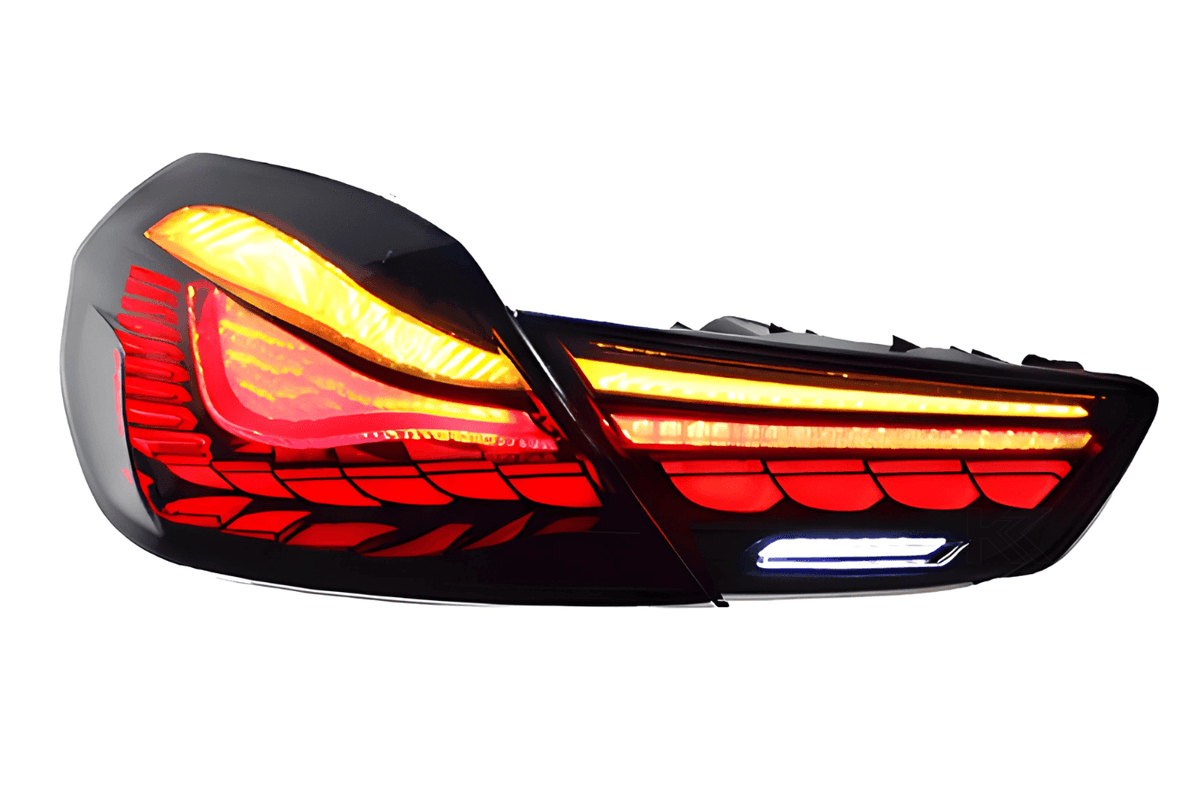 BMW 6 Series F12 F13 F06 tail lights by K2 Industries with smoked and red GTS OLED style design, 2011-2018.