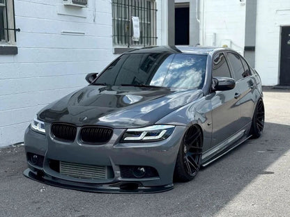 BMW 3 Series E90 M3 GTS OLED tail lights by K2 Industries, showcasing sleek red and clear lens design on a 2006-2011 model.