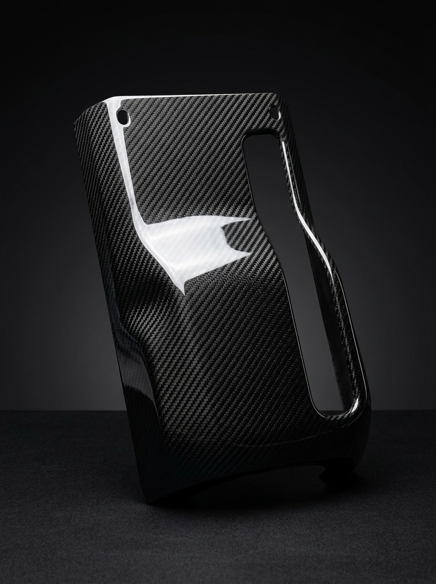 BMW 3 Series G80 G81 M3 and 4 Series G82 G83 M4 carbon fiber steering column cover by K2 Industries, showcasing sleek black finish.