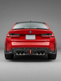 BMW 3 Series G80 M3 G82 G83 M4 carbon fiber rear diffuser with integrated LED lights from K2 Industries, for 2019-2024 models.